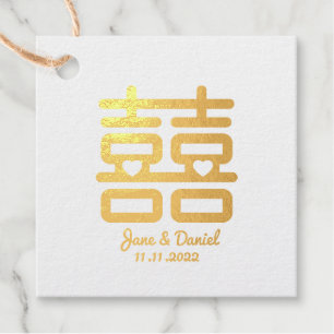 Hochzeit des doppelten Glücks Geschenkanhänger
