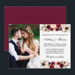 Hochzeit des Fotos "Watercolor Burgund" Einladung<br><div class="desc">Hochzeit des Fotos "Watercolor Burgund"</div>