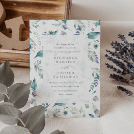 Hochzeit des Gebirgsfloralmusters Einladung