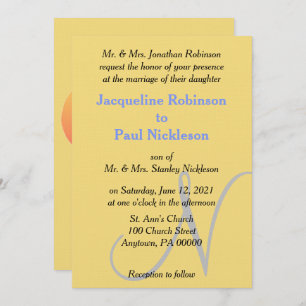 Hochzeit des Gelbblauen Gelbblauen Einladung