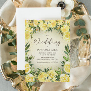 Hochzeit des Gelben Glitzer Einladung