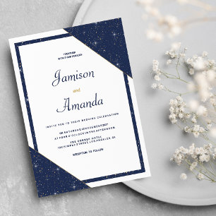 Hochzeit des geometrischen Glitzer Einladung