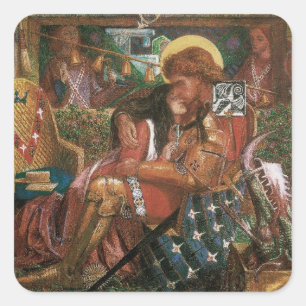 Hochzeit des Heiligen Georg und der Prinzessin Sab Quadratischer Aufkleber