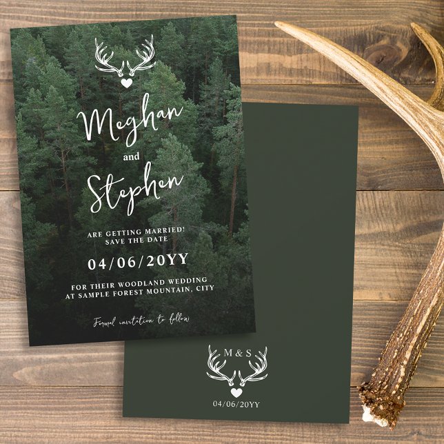 Hochzeit des Hirschwaldes-Pinienwaldes Save The Date (Von Creator hochgeladen)