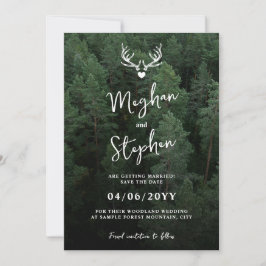 Hochzeit des Hirschwaldes-Pinienwaldes Save The Date
