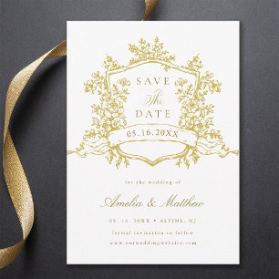 Hochzeit des klassischen Wappen Save The Date