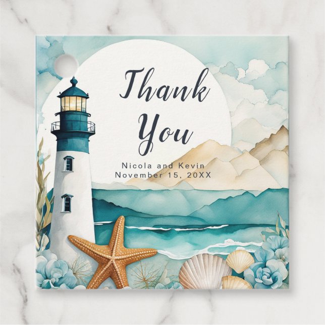 Hochzeit des Leuchtturms Geschenkanhänger (Vorderseite)