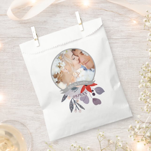 Hochzeit des lila Rosa Blumenkreides Geschenktütchen (Ausgeschnitten)