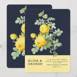 Hochzeit des Marinefeldes und des Gelben Roses Einladung