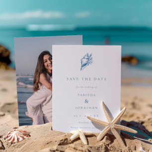 Hochzeit des Minimalistischen Seasell-Fotos an der Save The Date