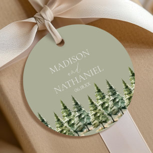Hochzeit des Minimalistischen Winterschneewaldes Geschenkanhänger