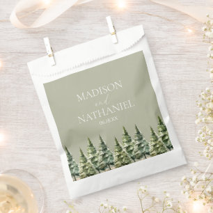 Hochzeit des Minimalistischen Winterschneewaldes Geschenktütchen