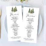 Hochzeit des Minimalistischen Winterschneewaldes Menükarte<br><div class="desc">Dies ist ein Minimalistisches Winterschneewald Hochzeitsmenü.</div>