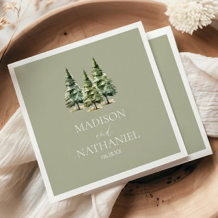 Hochzeit des Minimalistischen Winterschneewaldes Serviette