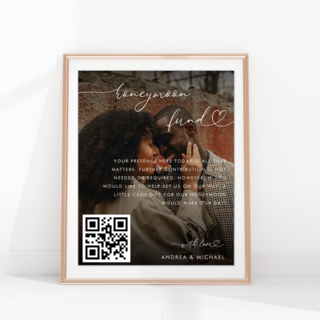 Hochzeit des modernen Heart Script Foto Honeymoon  Poster (Von Creator hochgeladen)