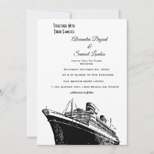 Hochzeit des Nautical Theme Ship Board Einladung