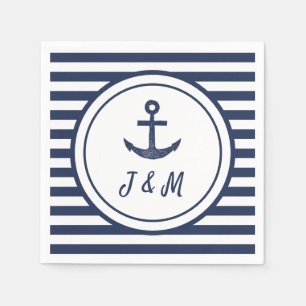 Hochzeit des Navy Anchor Nautical Theme Custom Boa Serviette