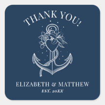 Hochzeit des Navy Blue White Nautical Anchor