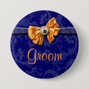 Hochzeit des navy-orange-Brautparty Button