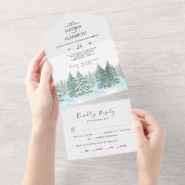 Hochzeit des Pinienwaldes All In One Einladung