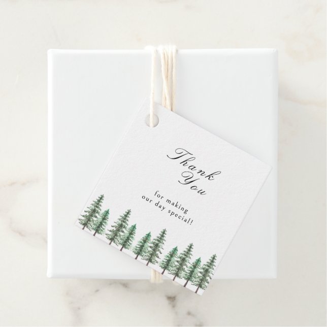 Hochzeit des Pinienwaldes Geschenkanhänger (Beispiel)