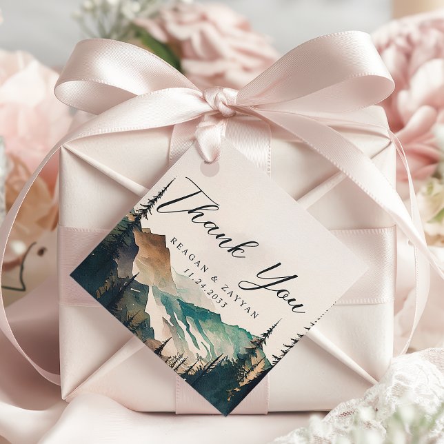 Hochzeit des Pinienwaldes im Wasser Vielen Dank Geschenkanhänger (Von Creator hochgeladen)