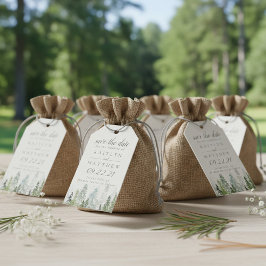 Hochzeit des Pinienwalds im Wasserfarbenwald rette Geschenkanhänger