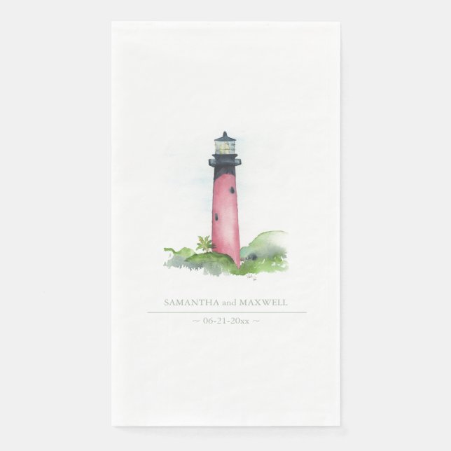 Hochzeit des Red Lighthouse Beach Serviette (Vorderseite)