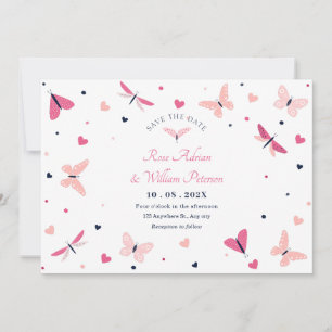 Hochzeit des rosa Herzmuschels Save The Date