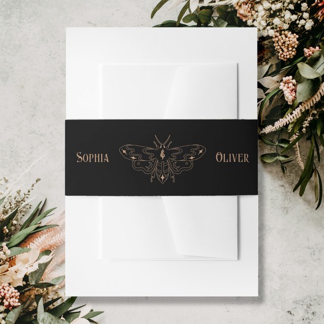 Hochzeit des schwarzgotischen Schmetterlings Einladungsbanderole (Von Creator hochgeladen)