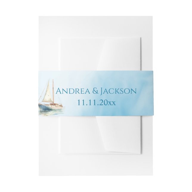 Hochzeit des Segelbootes Einladungsbanderole (Vorderseite Beispiel)