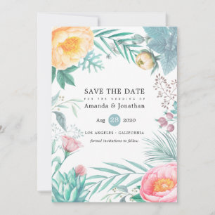 Hochzeit des tropischen Florenstrands Save The Date