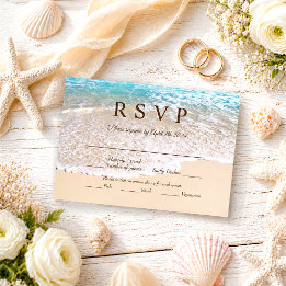 Hochzeit des tropischen Strandes im Sommer RSVP Karte