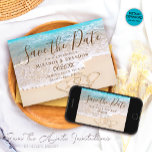 Hochzeit des tropischen Strandes mit blauem Ozean Save The Date<br><div class="desc">Erleben Sie die Ruhe und das ruhige Wasser mit unserem Custom Blue Ocean Waves Tropical Beach Hochzeit Save the Date. Dieses exklusive Save the Date, das mit Liebe von Mylini Design entworfen wurde, wird Ihnen den perfekten Ton für Ihre Nuptials mit Strandmotiven Set geben. Es besticht durch eine exquisite Darstellung...</div>