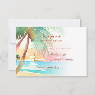 Hochzeit des tropischen Strandes RSVP Karte