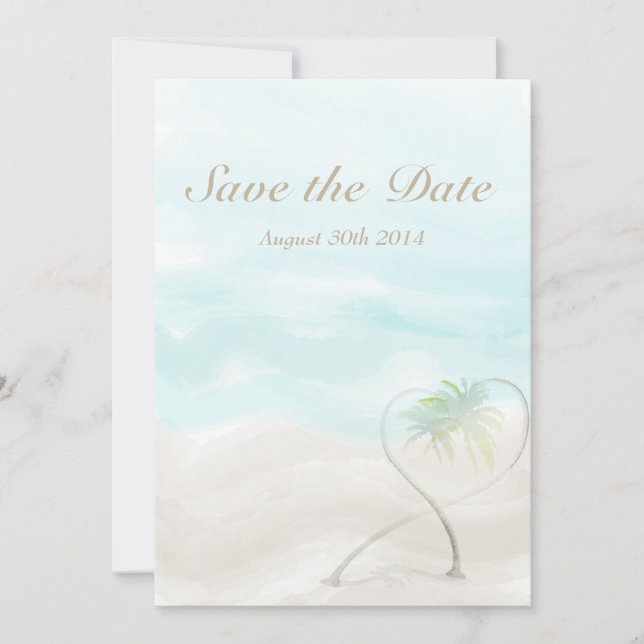 Hochzeit des tropischen Strandes Save The Date (Vorderseite)