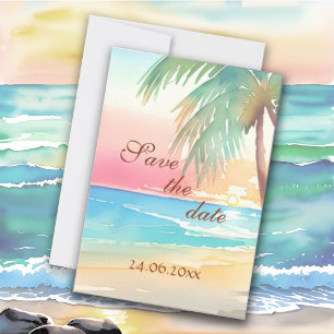 Hochzeit des tropischen Strandes Save The Date