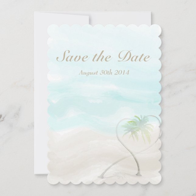 Hochzeit des tropischen Strandes Save The Date (Vorderseite)