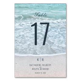 Hochzeit des Türkisblauen Ozeans Tischnummer