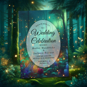 Hochzeit des verzauberten Waldes von strahlenden J Einladung