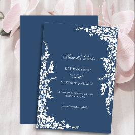 Hochzeit des Vintagen Blumengartens Navy Classic Save The Date