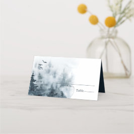 Hochzeit des Waldes mit Wasserfarbe Platzkarte