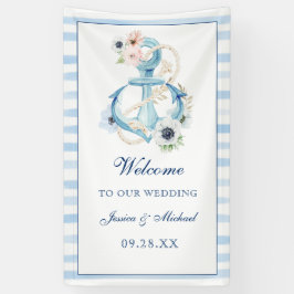 Hochzeit des Wasserfarben-Ankerstrands Banner