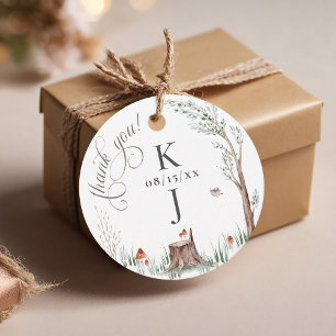 Hochzeit des Watercolor Tree Whimsical Forest Geschenkanhänger
