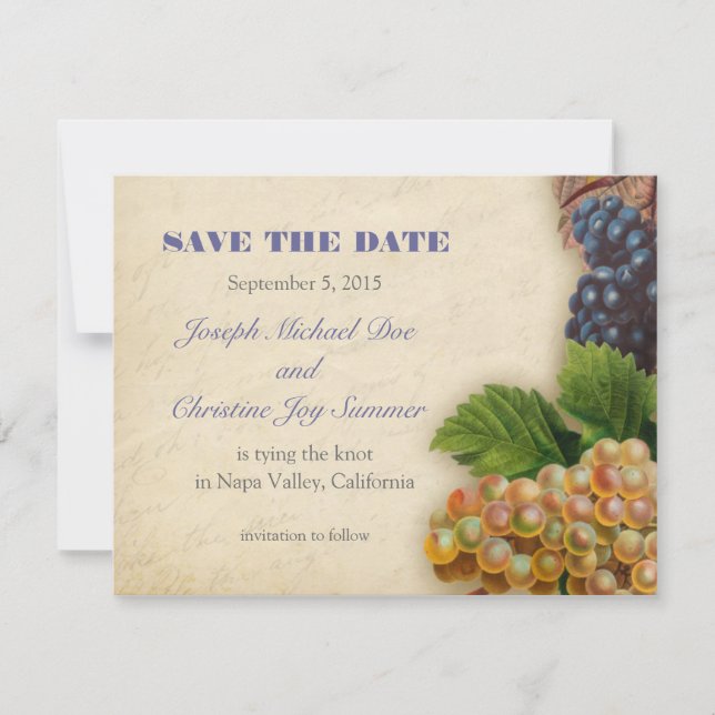 Hochzeit des Weinguts Save the Date (Vorderseite)
