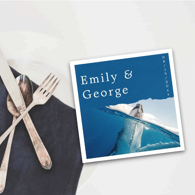 Hochzeit des Whale-Küstenmeeres der Navy Serviette (Von Creator hochgeladen)