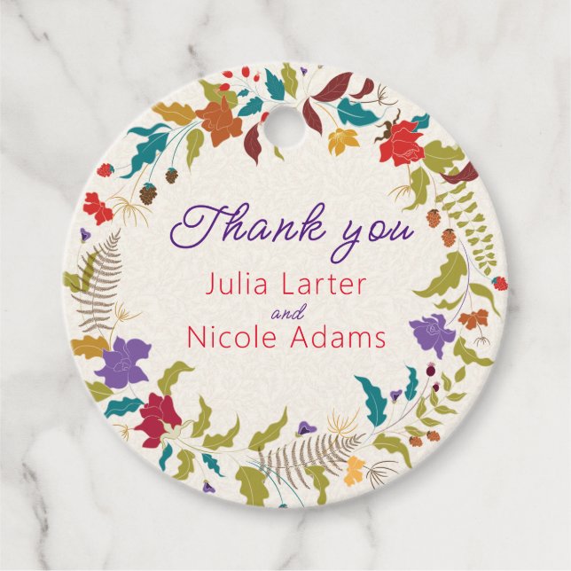 Hochzeit des Wildgartens Rose Woods Exotic Flower  Geschenkanhänger (Vorderseite)