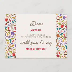 Hochzeit des Wildgartens Rose Woods Exotic Flower Menükarte