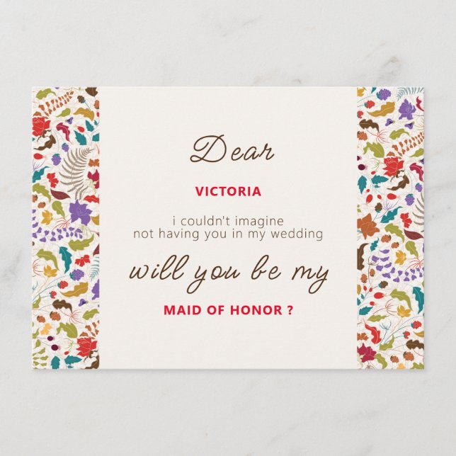 Hochzeit des Wildgartens Rose Woods Exotic Flower  Menükarte (Vorderseite)