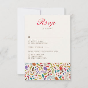 Hochzeit des Wildgartens Rose Woods Exotic Flower RSVP Karte
